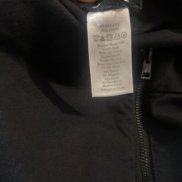 Everlane The Side Zip Stretch Cotton Pant Black Stretch 6 - Picture 7 of 7